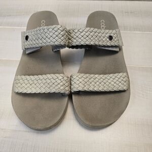 {12} Cobain Women's Braided Bounce Sandal Beige Cream